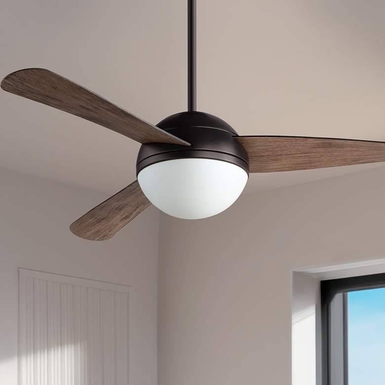 Image 1 52" Cupola Oil-Rubbed Bronze and Walnut LED Ceiling Fan