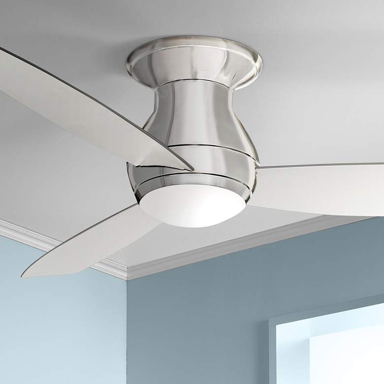 Image 1 52" Curva Sky Brushed Steel Hugger LED Ceiling Fan