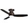 52" Curva Wet Rated Bronze LED Hugger Ceiling Fan with Remote