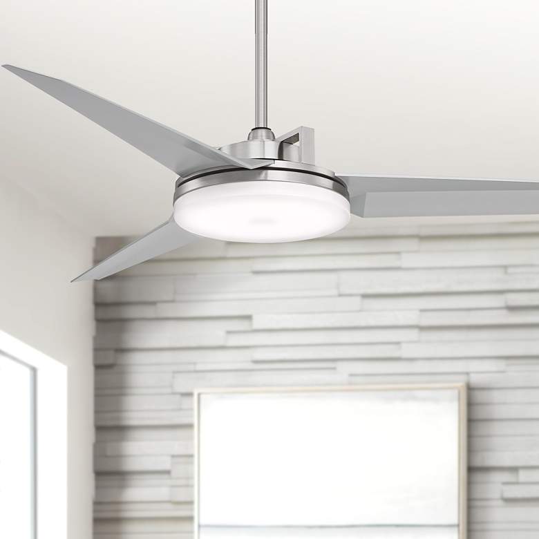 Image 1 52" Cyber™ Brushed Nickel Modern Ceiling Fan with Remote