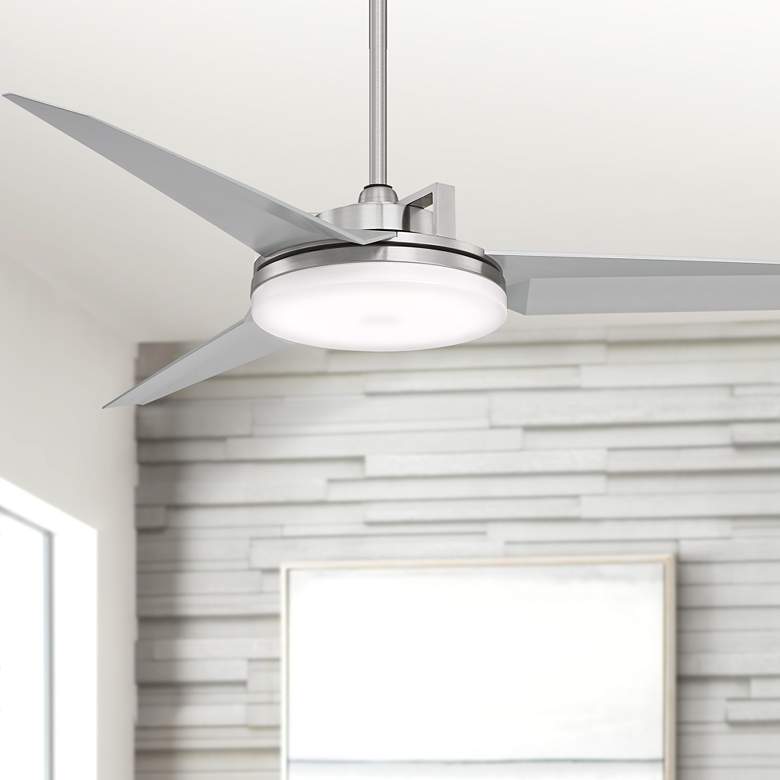 Image 1 52 inch Cyber&#8482; Brushed Nickel Modern Ceiling Fan with Remote