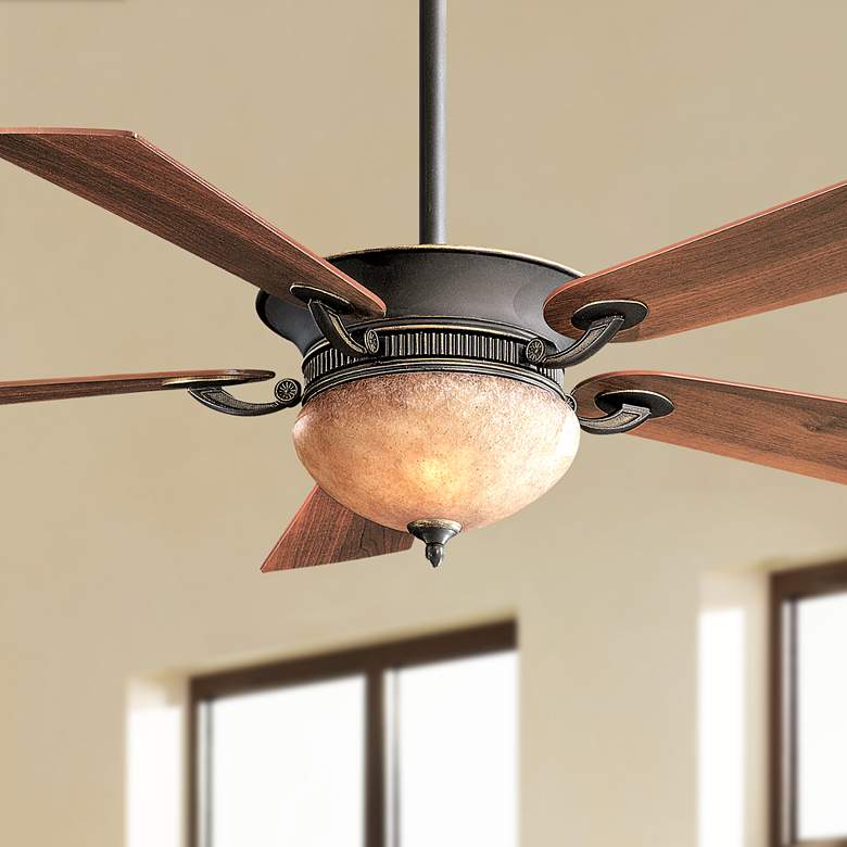 Image 1 52" Delano Dark Restoration Bronze Ceiling Fan