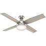 2_52" Dempsey Brushed Nickel w/ Light Gray Oak LED Ceiling Fan