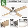 4_52" Dempsey Brushed Nickel w/ Light Gray Oak LED Ceiling Fan more views
