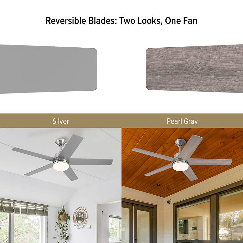 Image 6 52" Designers Astrea LED Brushed Nickel LED Smart Ceiling Fan more views