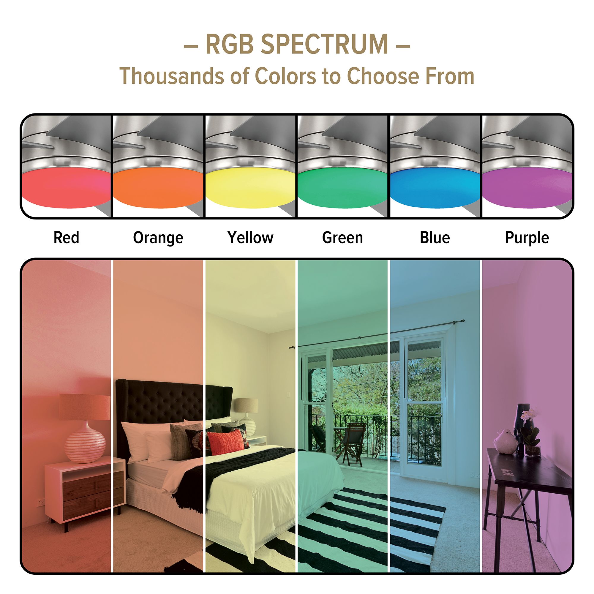 52" Designers Astrea LED Brushed Nickel LED Smart Ceiling Fan