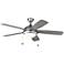 52" Discus Brushed Steel Pull Chain Outdoor Ceiling Fan