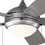 52" Discus Brushed Steel Pull Chain Outdoor Ceiling Fan