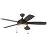 52" Discus Roman Bronze LED Outdoor Pull Chain Ceiling Fan
