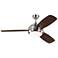 52" Discus Trio Brushed Steel Damp LED Ceiling Fan