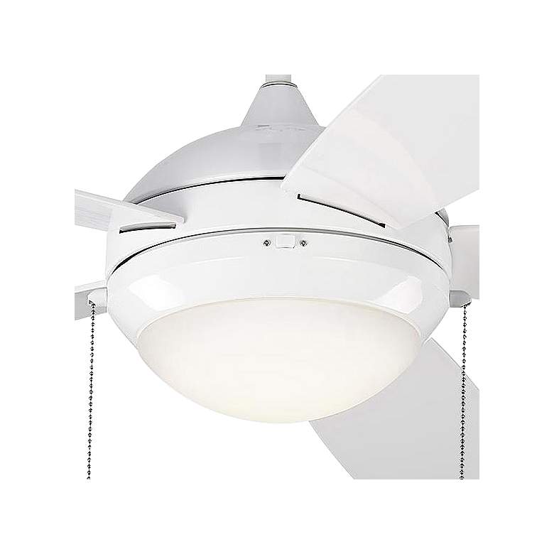 Image 3 52" Discus White LED Outdoor Ceiling Fan with Pull Chain more views