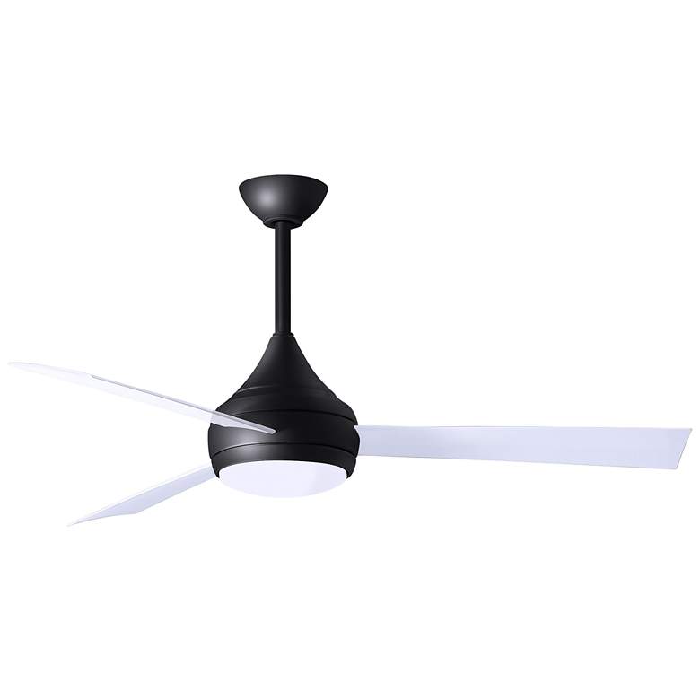 Image 1 52 inch Donaire Matte Black and Gloss White LED Ceiling Fan