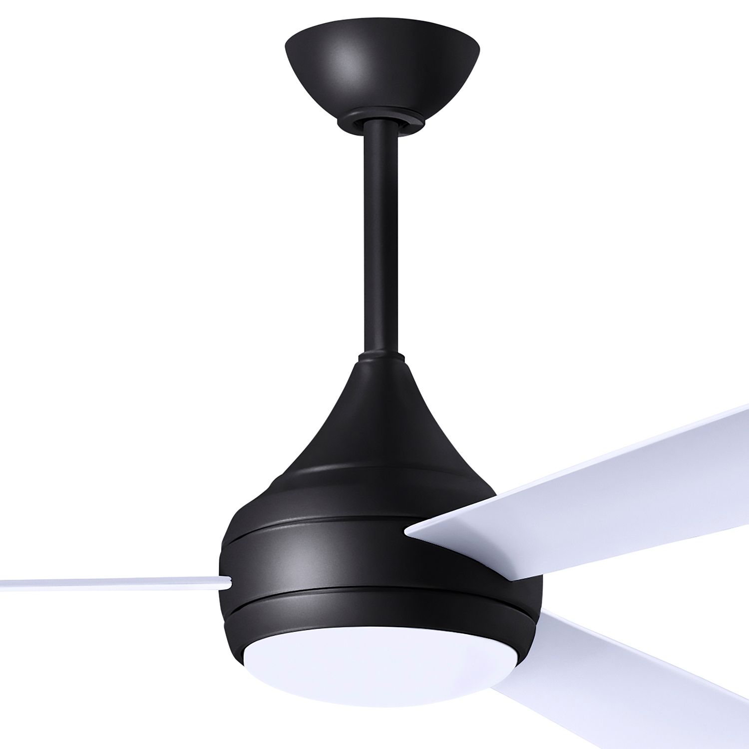 52" Donaire Matte Black and Gloss White LED Ceiling Fan