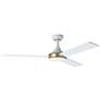 1_52" Eglo Pierport White and Satin Brass Ceiling Fan