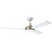 52" Eglo Pierport White and Satin Brass Ceiling Fan