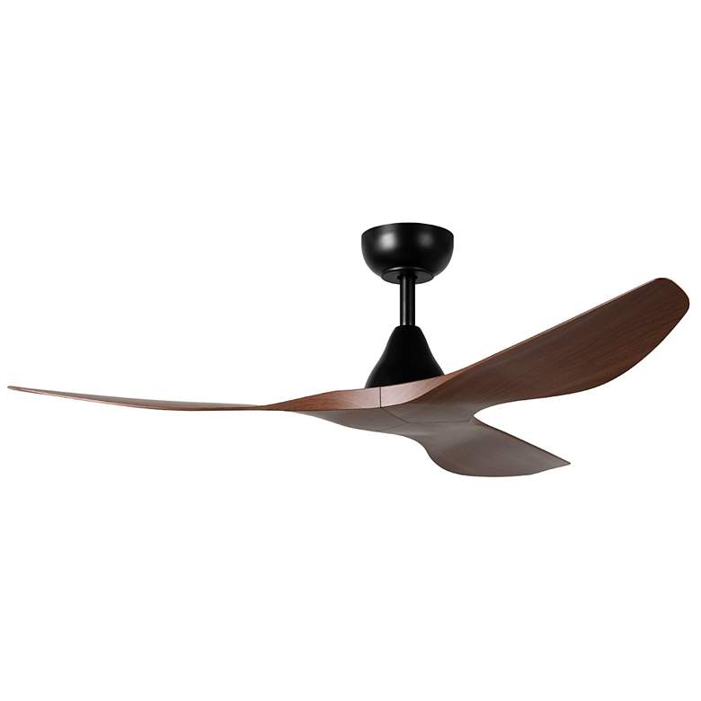 Image 1 52" Eglo Surfline Matte Black Ceiling Fan with Walnut Blades