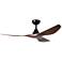 52" Eglo Surfline Matte Black Ceiling Fan with Walnut Blades