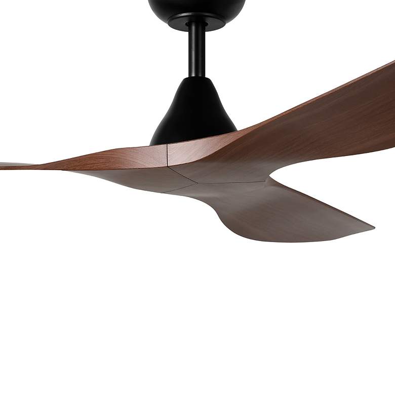 Image 2 52" Eglo Surfline Matte Black Ceiling Fan with Walnut Blades more views