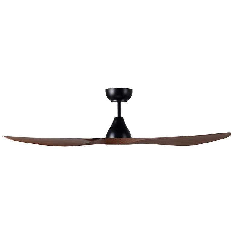 Image 4 52" Eglo Surfline Matte Black Ceiling Fan with Walnut Blades more views