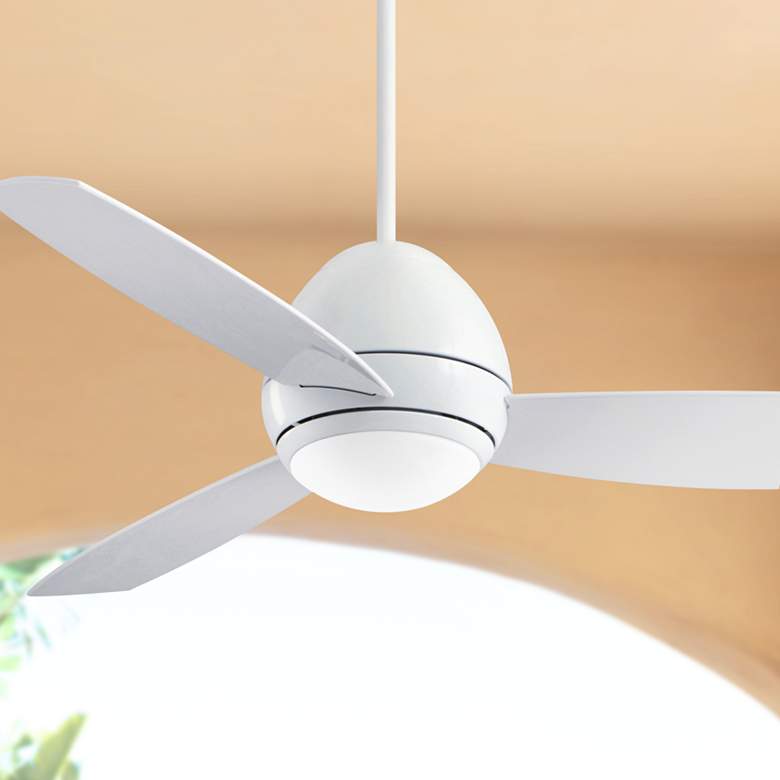 Image 1 52" Emerson Curva Appliance White Finish LED Outdoor Ceiling Fan