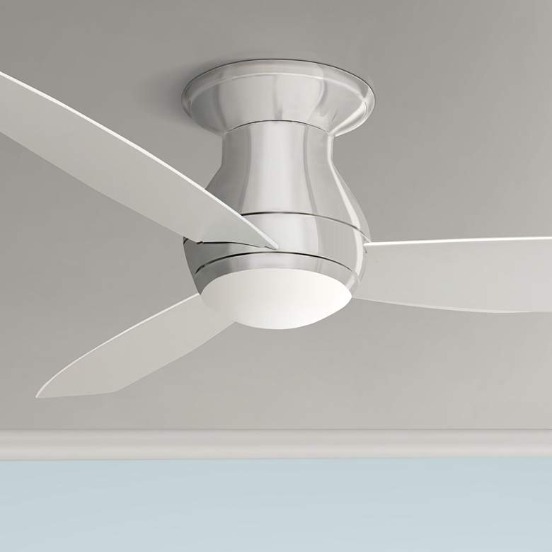 Image 1 52 inch Emerson Curva Sky Brushed Steel Hugger Ceiling Fan