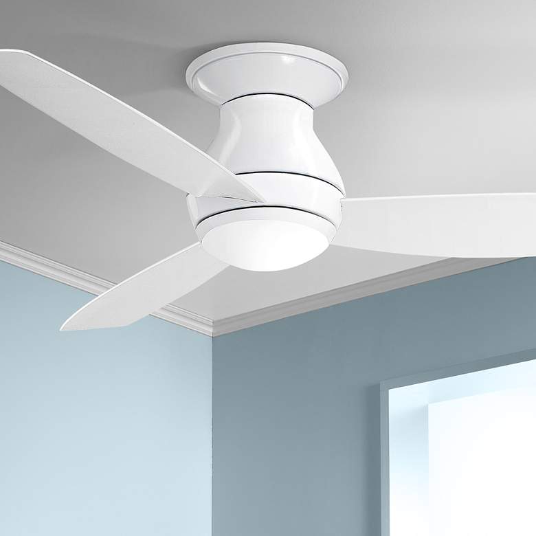 Image 1 52 inch Emerson Curva Sky Wet White Hugger LED Ceiling Fan