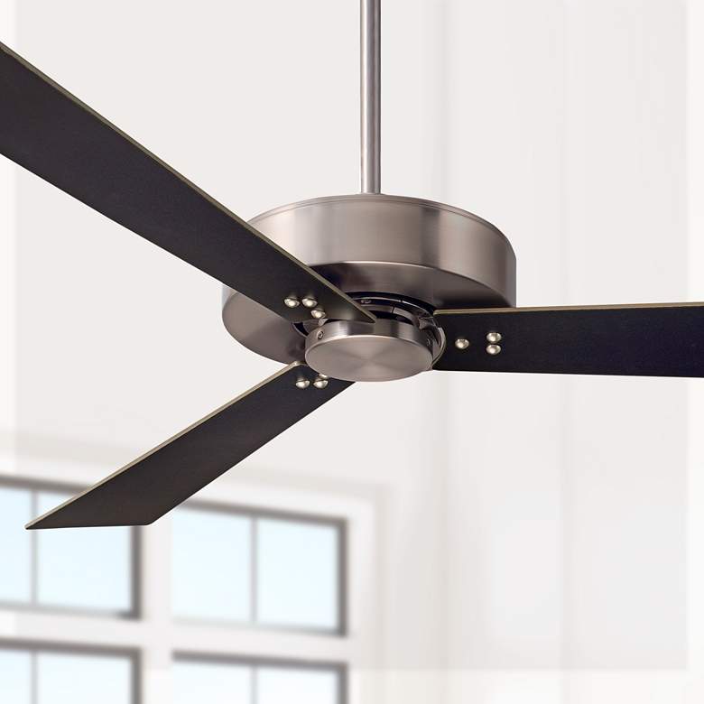 Image 1 52 inch Emerson Keane Brushed Steel and Black Ceiling Fan