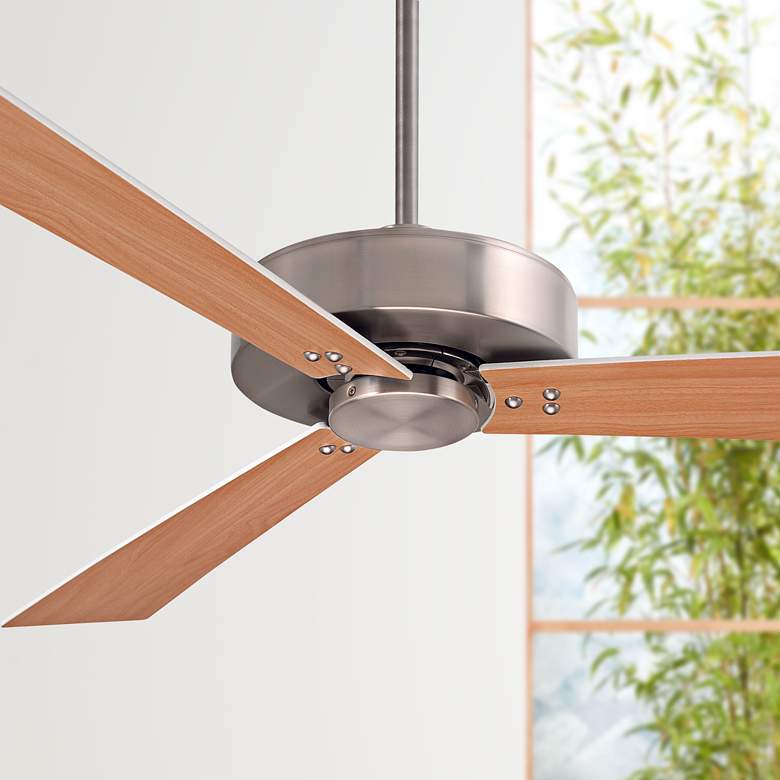 Image 1 52 inch Emerson Keane Brushed Steel and Maple Ceiling Fan