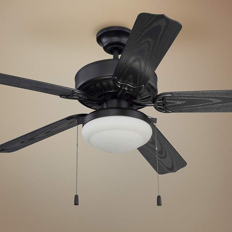 Image 1 52 inch Enduro ABS Housing Matte Black LED Outdoor Pull Chain Ceiling Fan