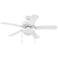 52" Enduro ABS Housing White LED Outdoor Pull Chain Ceiling Fan