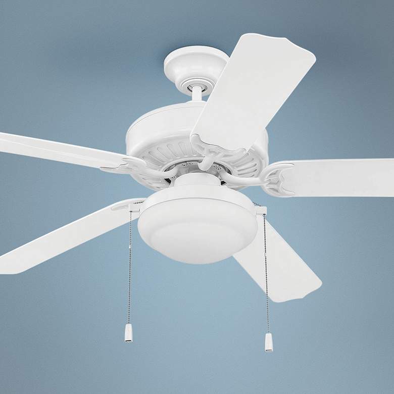 Image 1 52 inch Enduro ABS Housing White LED Outdoor Pull Chain Ceiling Fan
