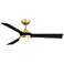 52" Fanimation Barlow Brass Black Outdoor LED Ceiling Fan with Remote