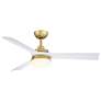 52" Fanimation Barlow Brass White Outdoor LED Ceiling Fan with Remote