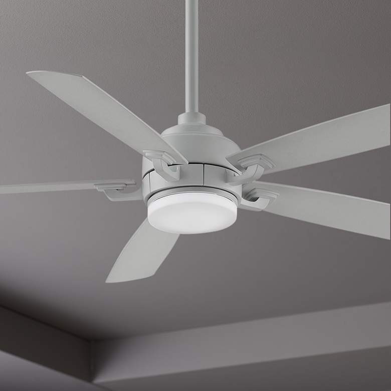 Image 1 52 inch Fanimation Benito V2 Matte White LED Damp Ceiling Fan