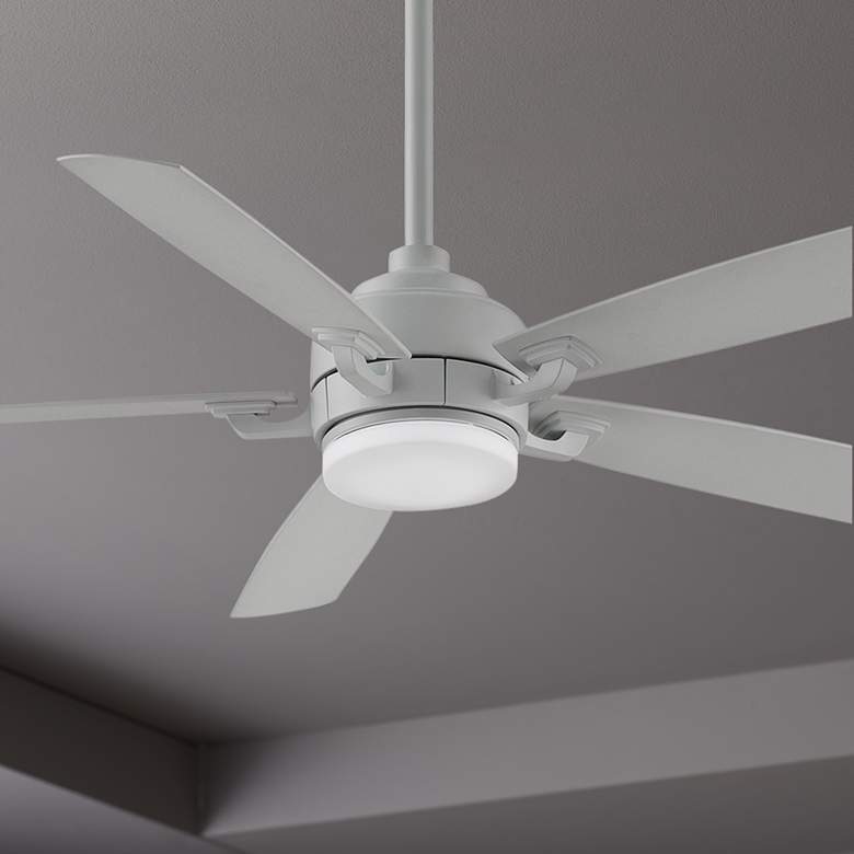 Image 1 52" Fanimation Benito V2 Matte White LED Damp Ceiling Fan