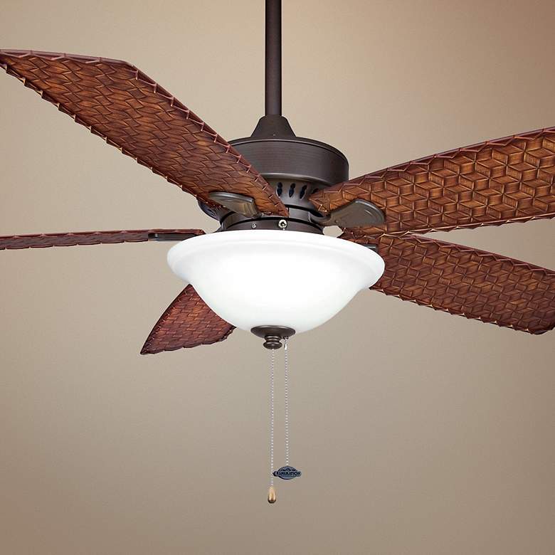 Image 1 52 inch Fanimation Cancun Bamboo Wet Ceiling Fan with Light