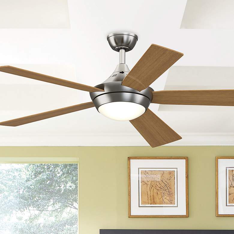 Image 1 52" Fanimation Clelano V2 Brushed Nickel LED Ceiling Fan