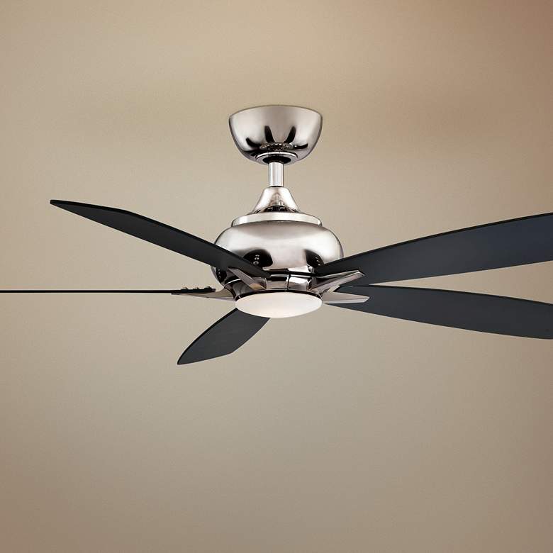 Image 1 52 inch Fanimation Doren Polished Nickel LED Ceiling Fan with Remote