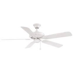 52&quot; Fanimation Edgewood Matte White Outdoor Pull-Chain Ceiling Fan
