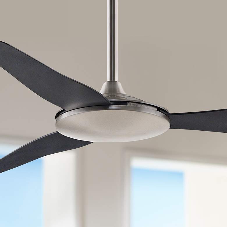 Image 1 52 inch Fanimation Glideaire Nickel - Black Damp Rated Fan with Remote