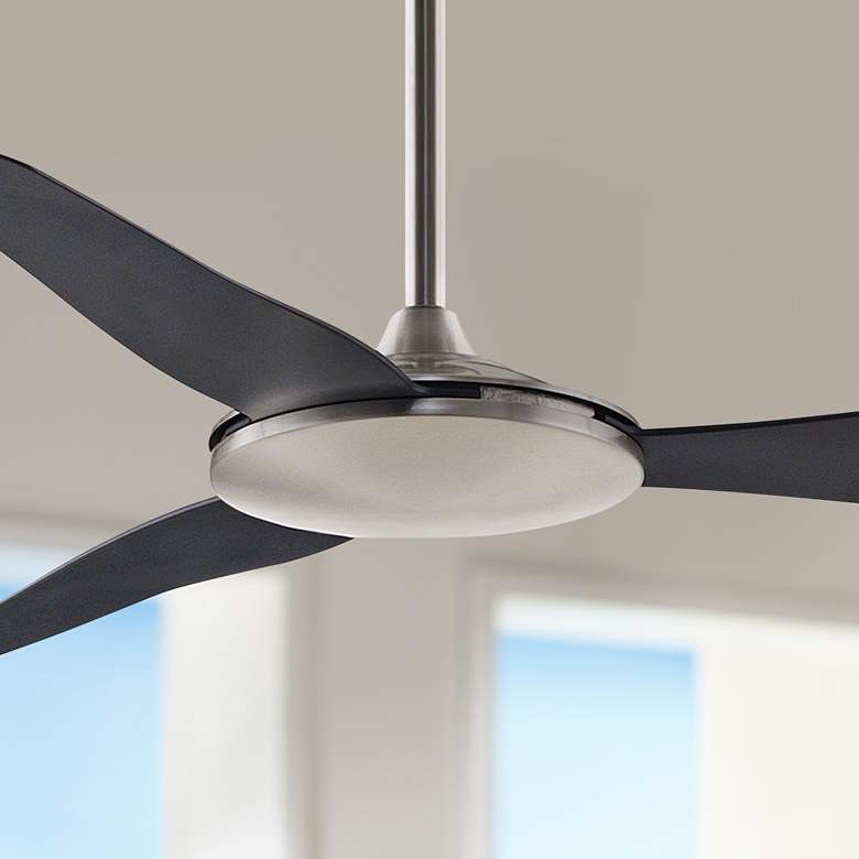 Image 1 52" Fanimation Glideaire Nickel - Black Damp Rated Fan with Remote