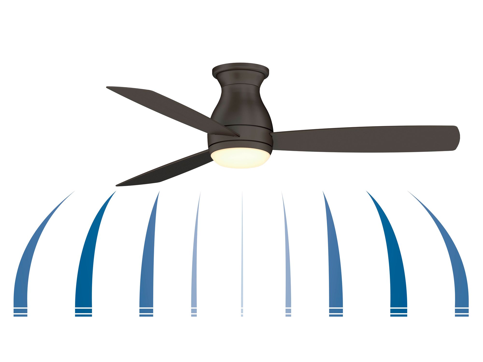 52" Fanimation Hugh Matte Greige LED Hugger Ceiling Fan with Remote