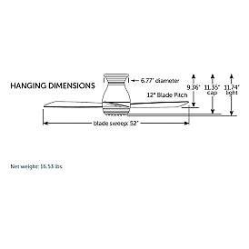 Image5 of 52" Fanimation Hugh Matte White LED Hugger Ceiling Fan with Remote more views