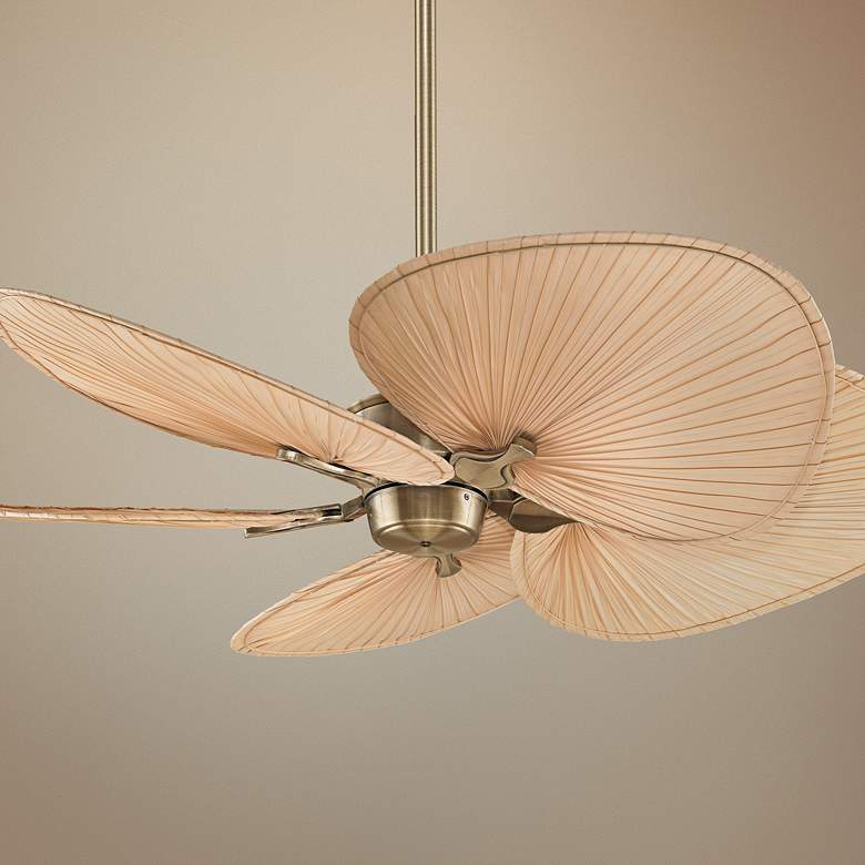 Image 1 52 inch Fanimation Islander Brass Palm Leaf Ceiling Fan