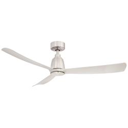 52&quot; Fanimation Kute Brushed Nickel Damp Rated Smart Ceiling Fan
