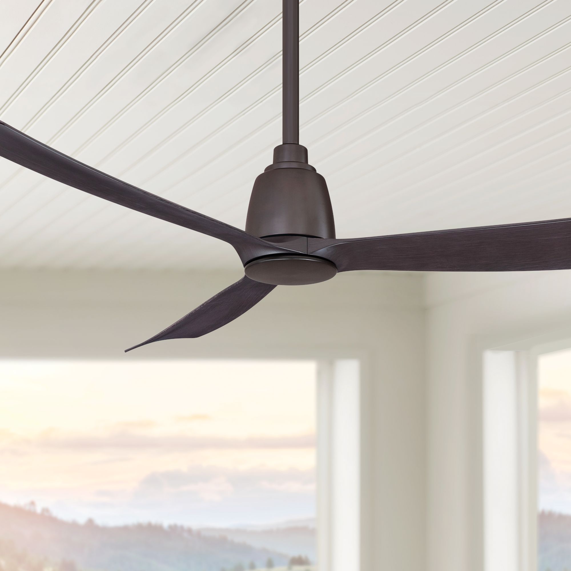 52" Fanimation Kute Dark Bronze Damp Rated Ceiling Fan with Remote