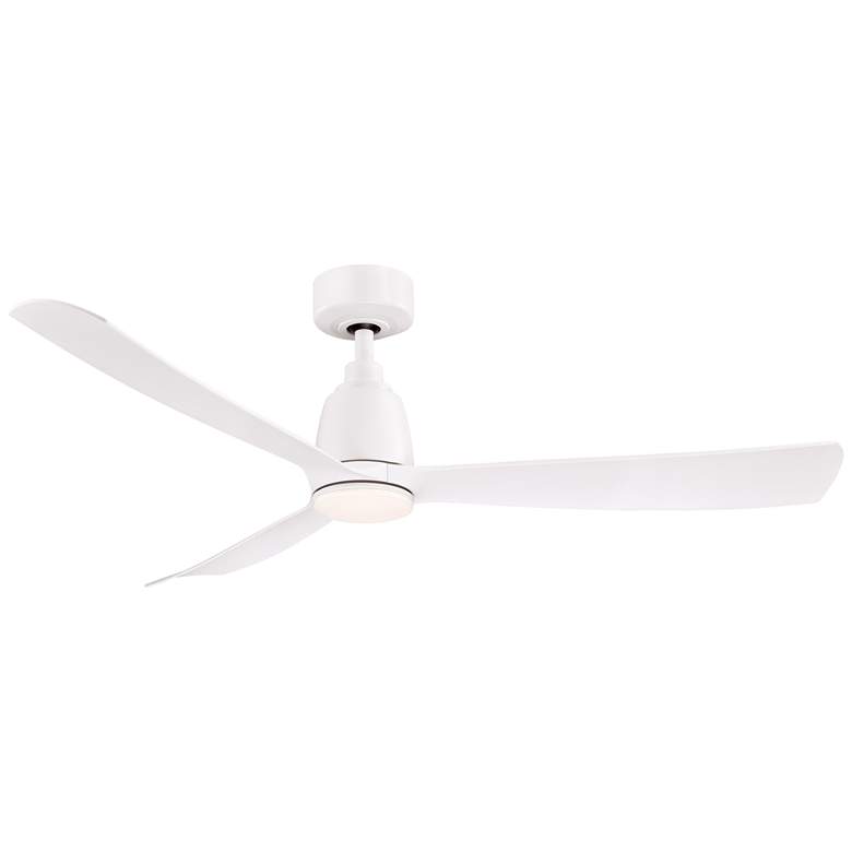 Image 2 52 inch Fanimation Kute Matte White Damp LED Smart Ceiling Fan