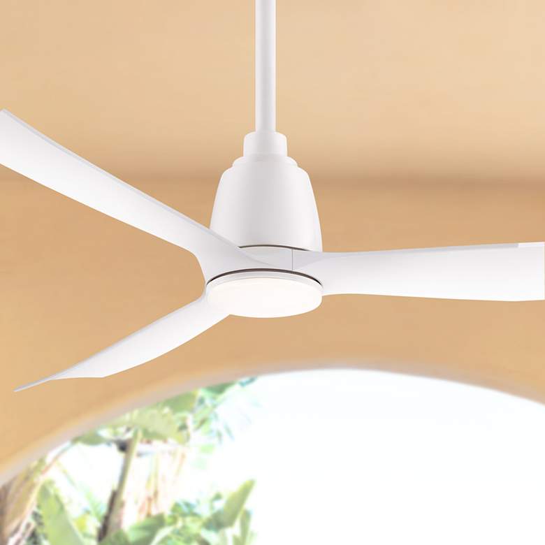 Image 1 52" Fanimation Kute Matte White Damp LED Smart Ceiling Fan