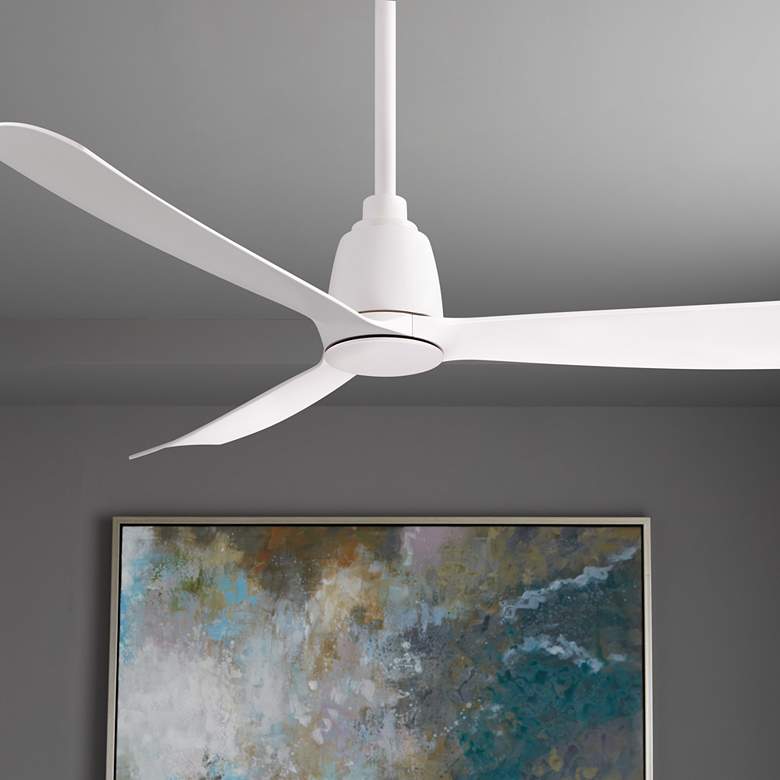 Image 1 52 inch Fanimation Kute Matte White Damp Rated Smart Ceiling Fan
