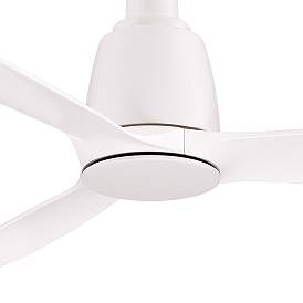 Image3 of 52" Fanimation Kute Matte White Damp Rated Smart Ceiling Fan more views